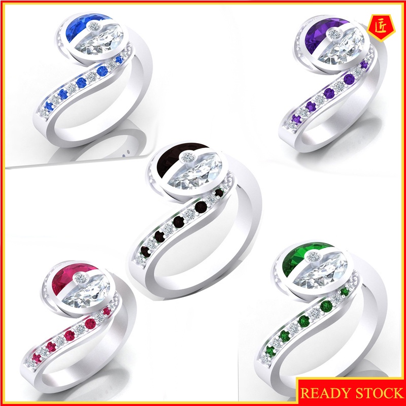 [Ready Stock] Creative 925 Silver Diamond Ring Fashion Personality