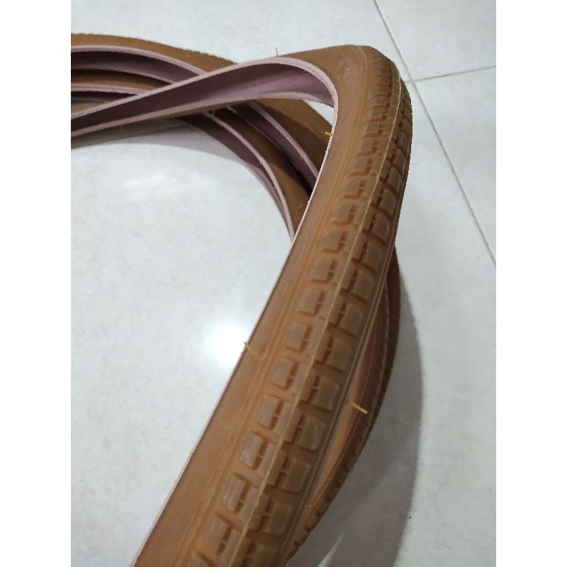 BAN LUAR 28 SWALLOW SEPEDA ONTHEL ONTA COKLAT KUNING TRANSPARANT