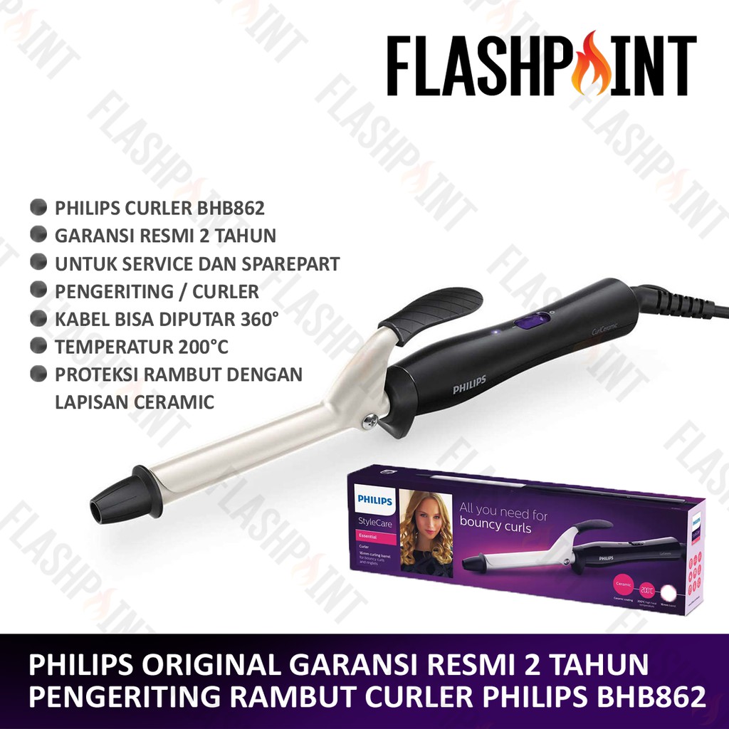 (COD) CURLER PHILIPS STYLECARE ESSENTIAL PENGERITING RAMBUT BHB 862 HITAM BHB862 KERITING