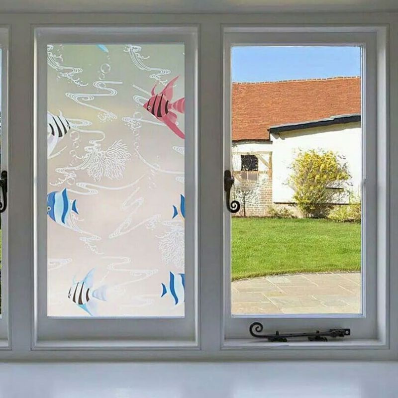 Stiker kaca murah motif ikan