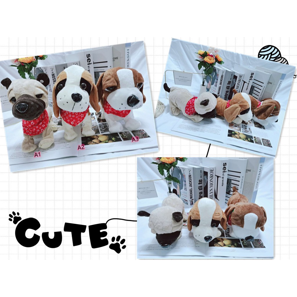 Robot Anjing Elektrik dengan Kontrol Suara/Anjing peliharaan mainan elektronik/Mainan mewah anak/-8