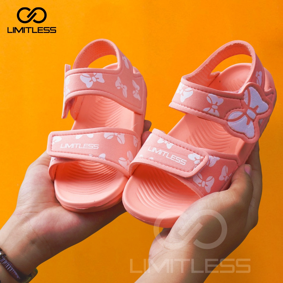 Sepatu Sandal Anak Perempuan Karakter Kupu-Kupu Sandal Gunung Anak Cewek Pink Empuk Anti Slip