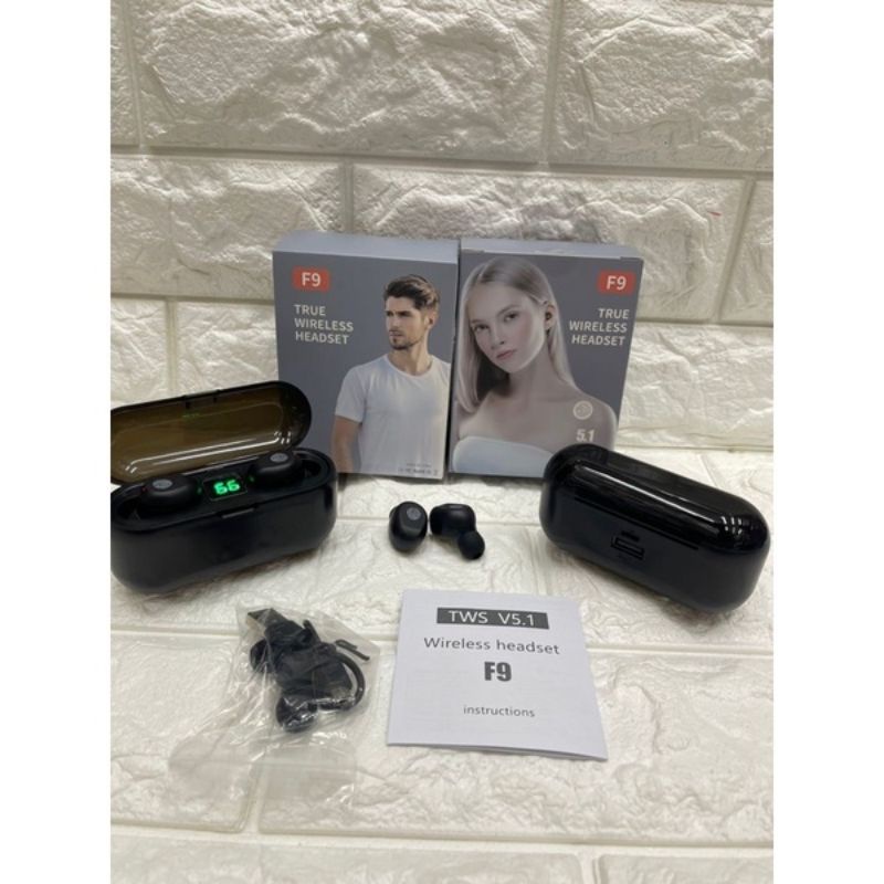 TWS-F9 Tahan Air Headset TWS 5.0 F9 Bluetooth Earphone In-ear Stereo Wireless