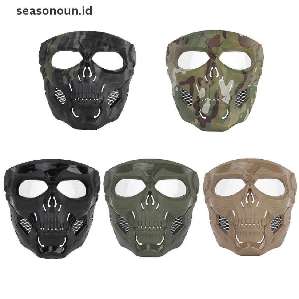 (seasonoun) Helm Taktis Motif Tengkorak Untuk Pesta Halloween