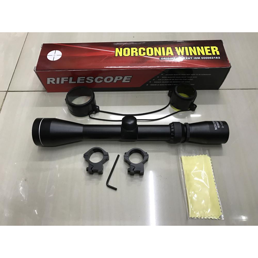Riflescope Norconia Winner teropong 3-12x45 original Promo Terlaris