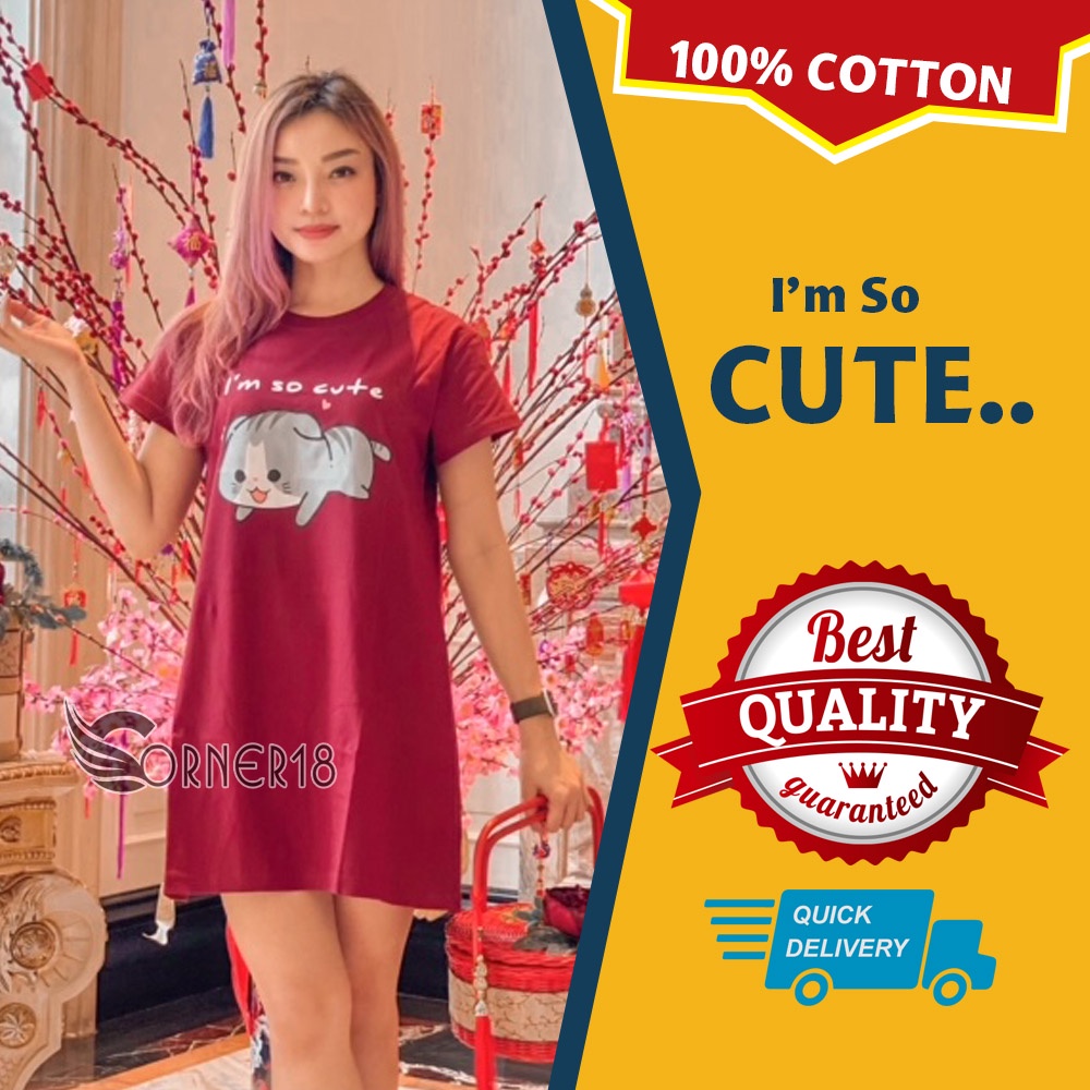 Daster Kaos Murah Meriah Bahan Adem Katun Lembut Cute