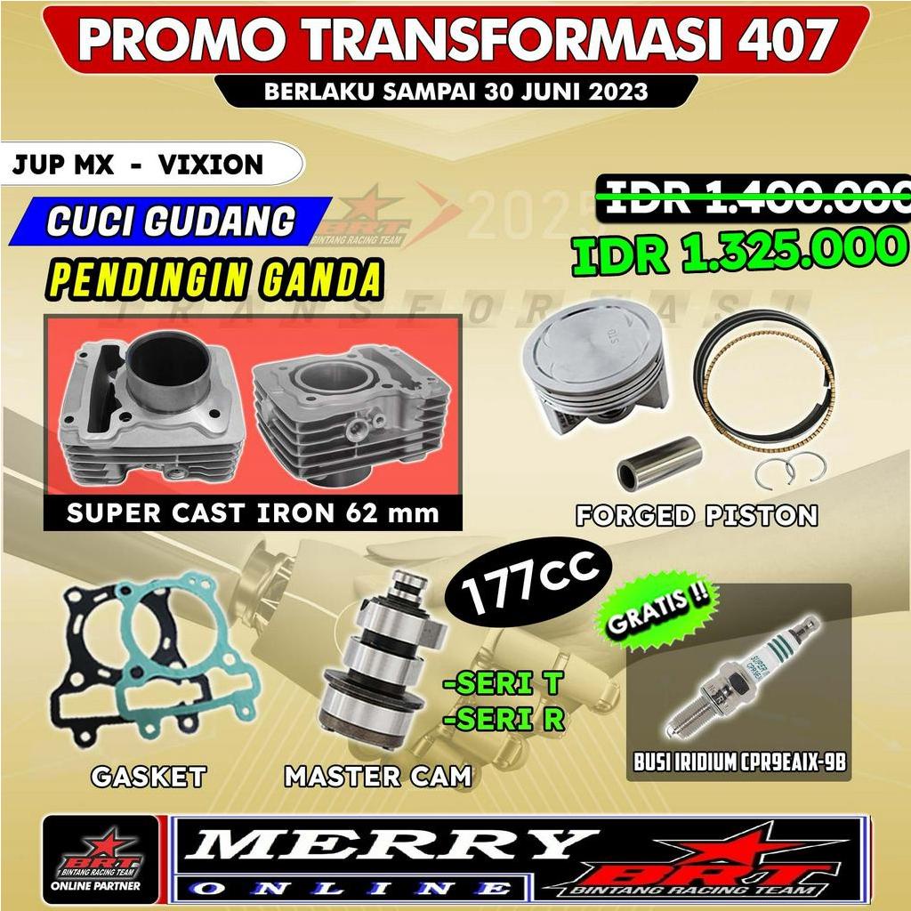 Promo 407 Paket Bore Up BRT Blok GEN 3 Piston Noken as Yamaha Jupiter Mx / Vixion Old / R15