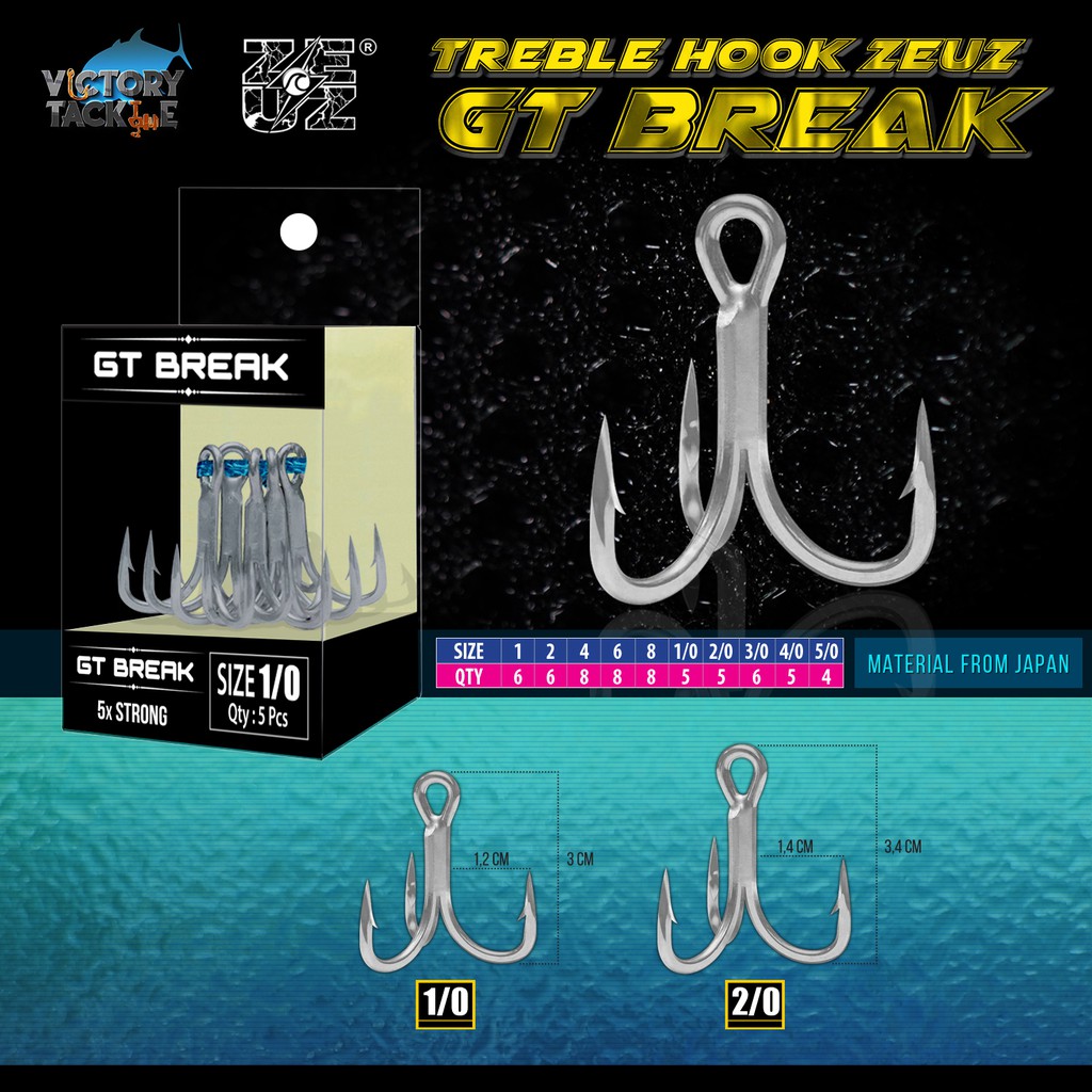 Kail Pancing Hook TREBLE  ZEUZ GT BREAK
