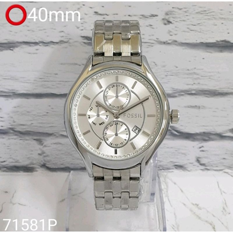 Jam Tangan FossiI Rantai Stainliss Steel Tanggal Pilihan Warna