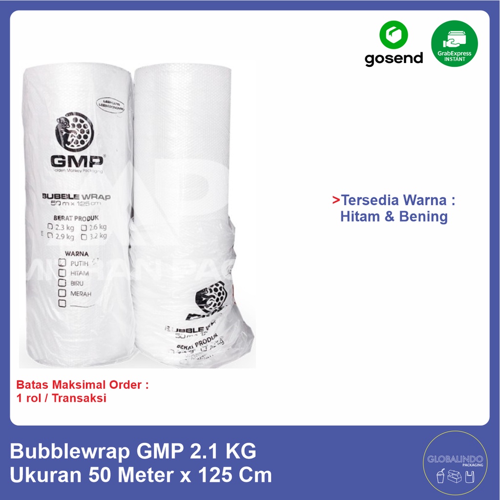 Jual Bubble Wrap Gmp Cm X Meter Hitam Bening Kg Khusus Gojek Grab Shopee