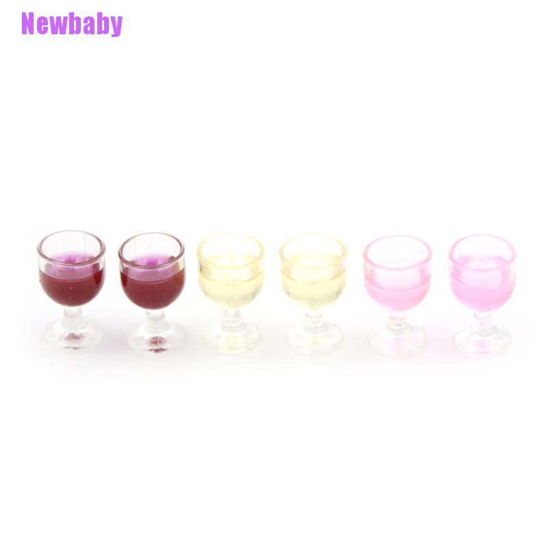 (Newbaby) 2pcs / Set Mainan Miniatur Botol Red Wine Skala 1: 12 Untuk Aksesoris Rumah Boneka