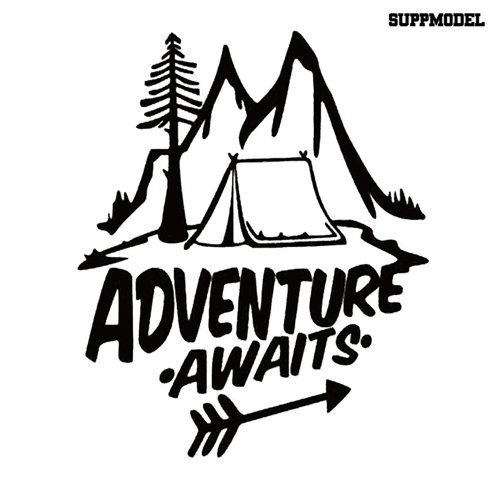 Car Adventure Stiker Mobil Reflektif Motif Gambar Gunung Dan Pohon