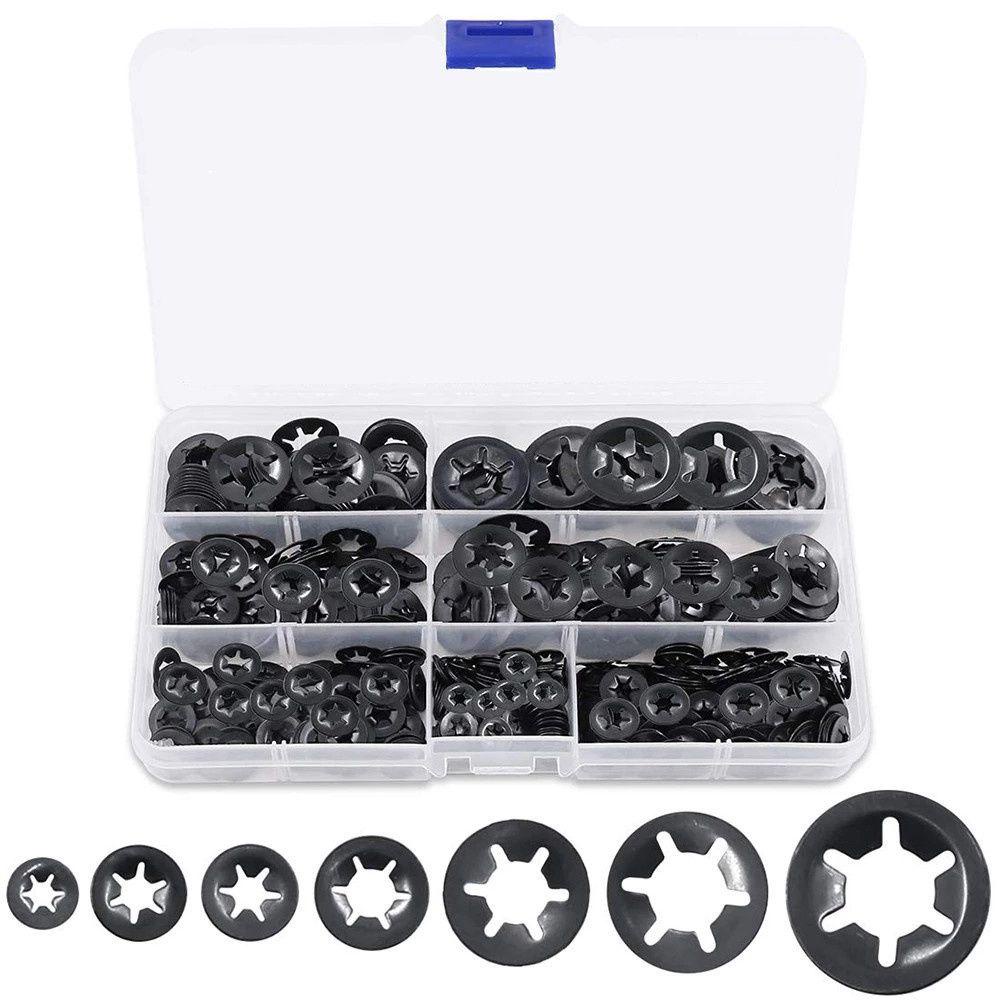 AUGUSTINA Gasket Bintang Aksesoris Interior 280Pcs Klip Pengikat Pengunci Mesin Cuci M3 M4 M5 M6 M8 M10 M12 Star Nut Fastener