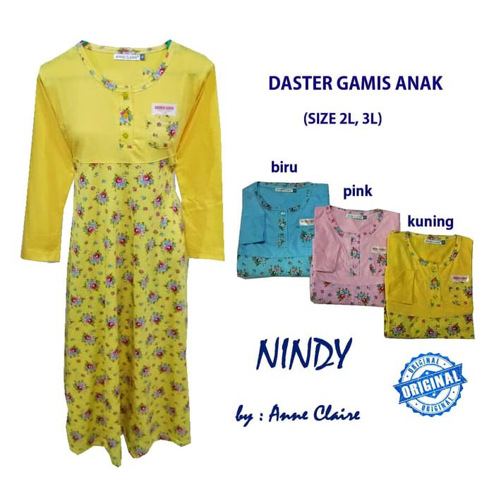 NINDY Gamis Anak Cewek / Baju Muslim / Dress Murah Anne Claire (2L-3L)