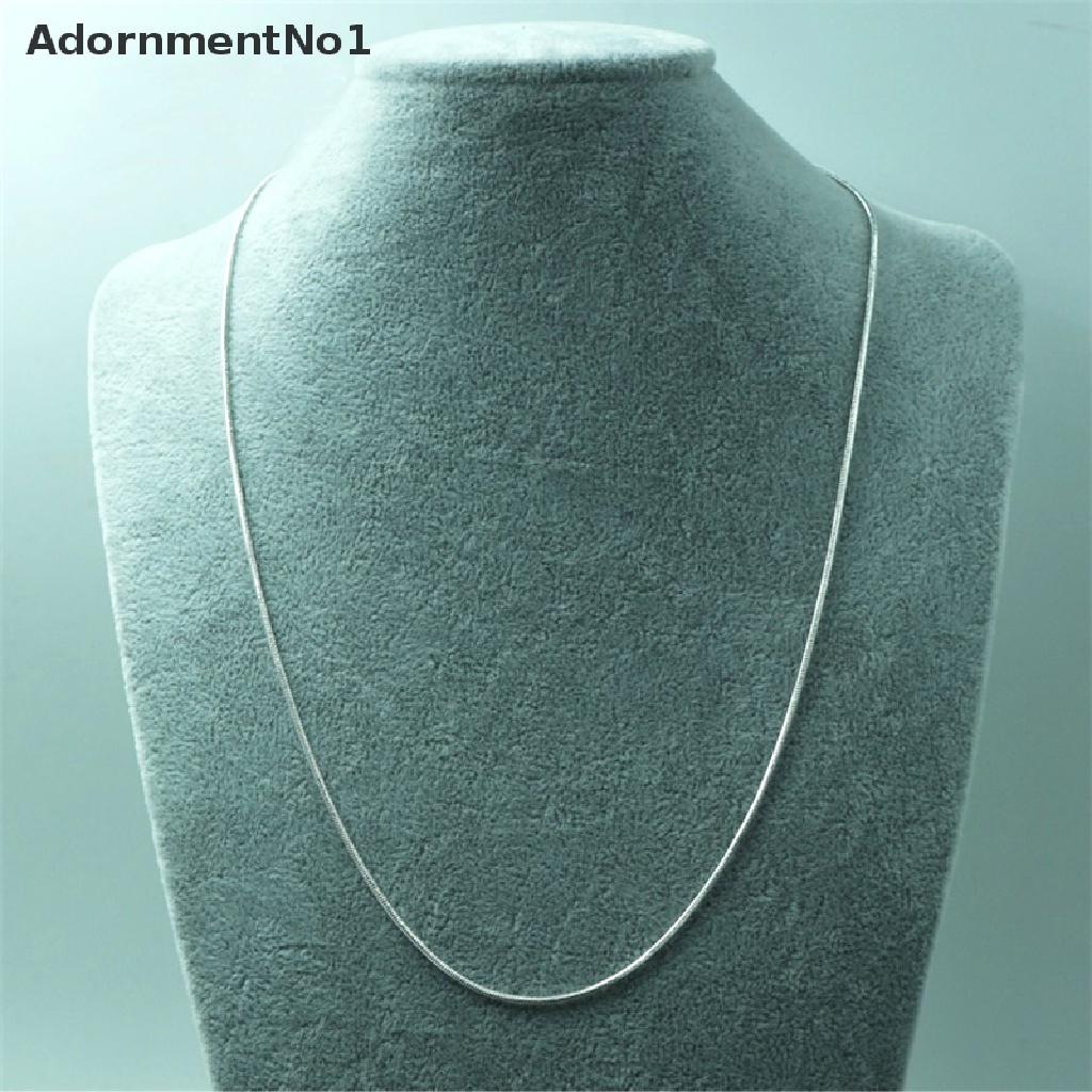 (AdornmentNo1) Kalung Choker Rantai Ular Panjang 16-28 &quot;(40-80cm) Warna Silver Untuk Wanita