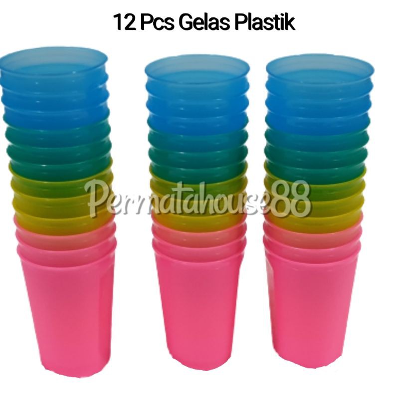 12PCS Gelas Plastik Alaska / Gelas Minum