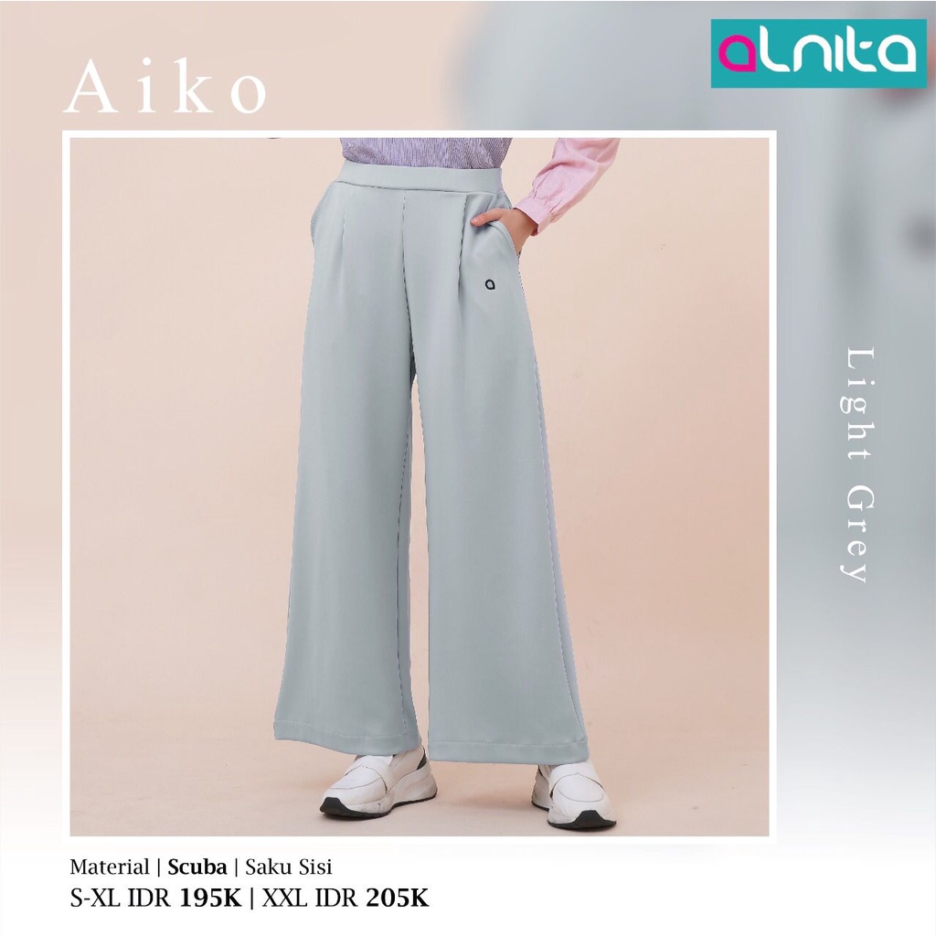 Alnita Kulot AIKO Bahan Scuba Bawahan Wanita Modern Kulot Nyaman Adem by Alnita bisa COD