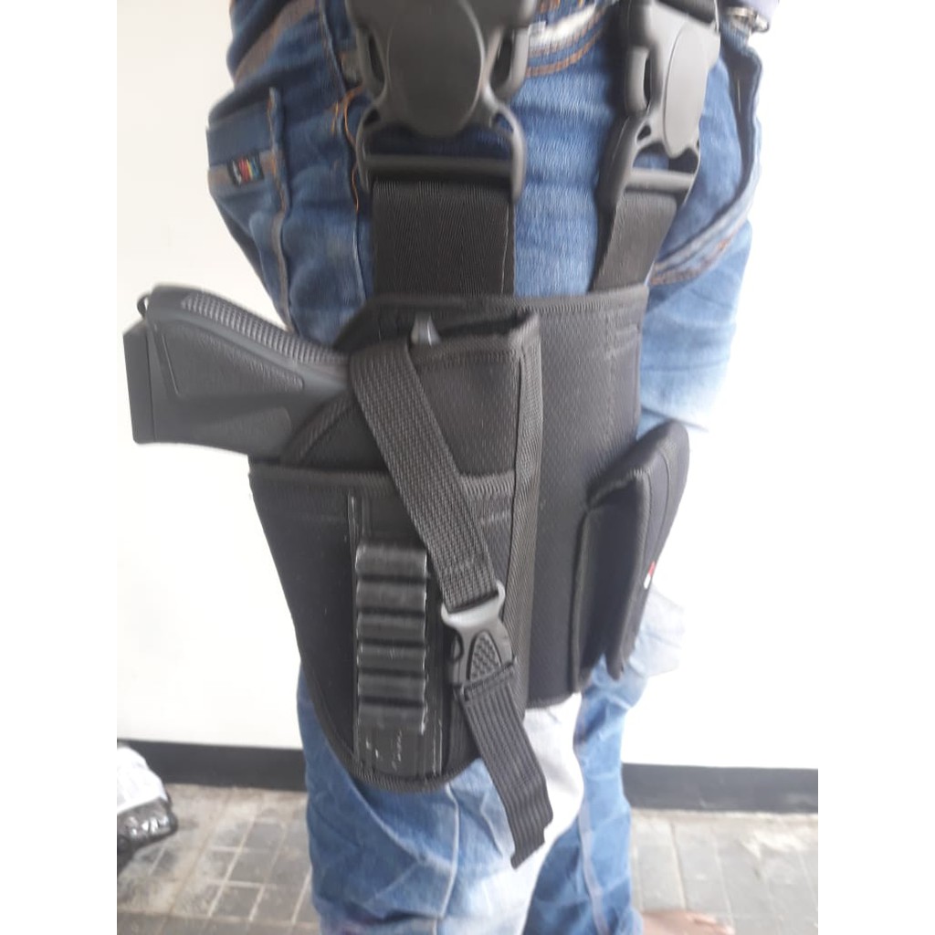 RPM PROMO HOLSTER PAHA Holster Paha dengan Mag Magasen Magazen Model Tumpuk-KODE04