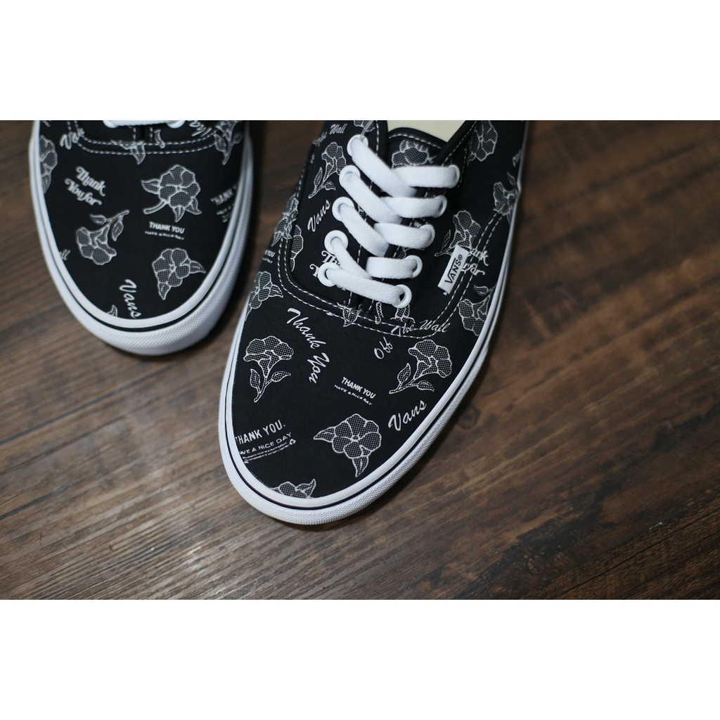 Vans Authentic Thank You Floral Black White Original