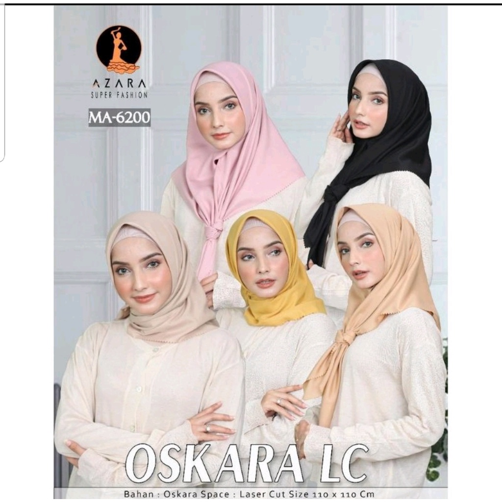 Hijab jilbab Segiempat Oskara / Masahi/ Japan Lasercut Azara bahan Voal