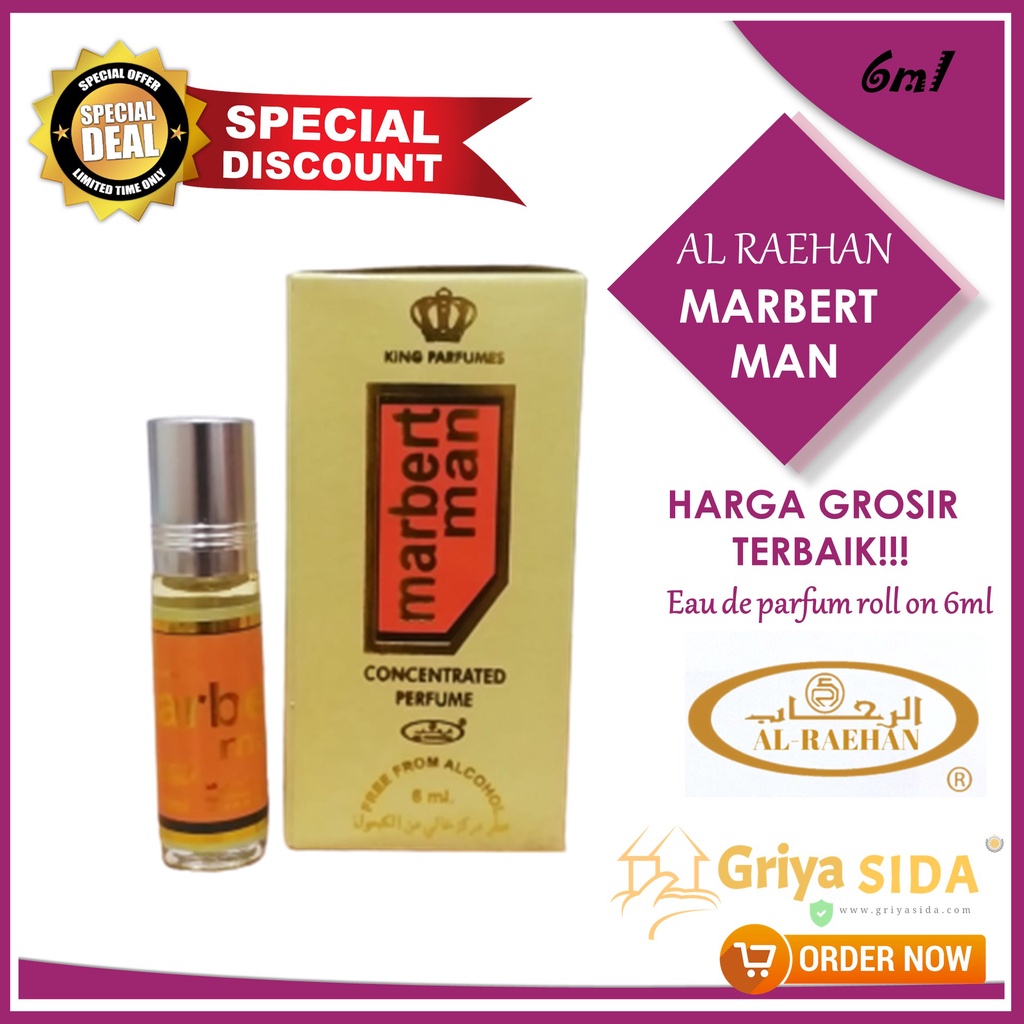 Parfum Marbert man 6ml alraehan aroma silver mirip al rehab parfum Harga grosir PROMO!!