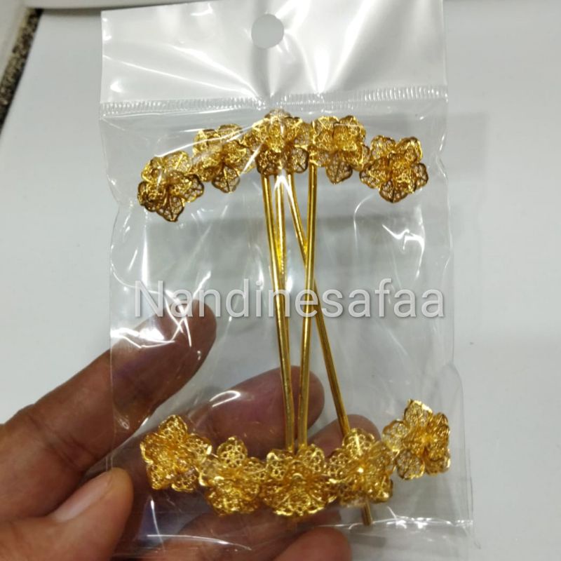 Nandinesafaa, tusuk sanggul kendari xuping, tusuk konde lapis emas