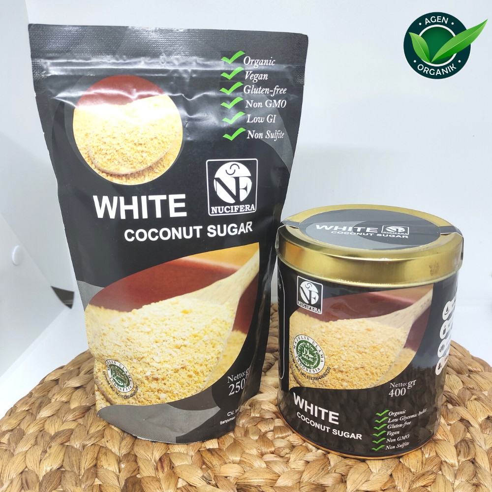 

Nucifera White Coconut Sugar / Gula Kelapa Putih Kaleng 400 Gram