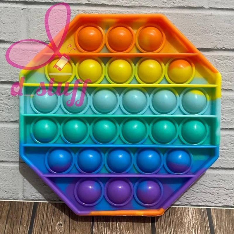 Figdet Push bubble pop it Toy mainan anak tiktok free kelereng / gundu-Segi 8
