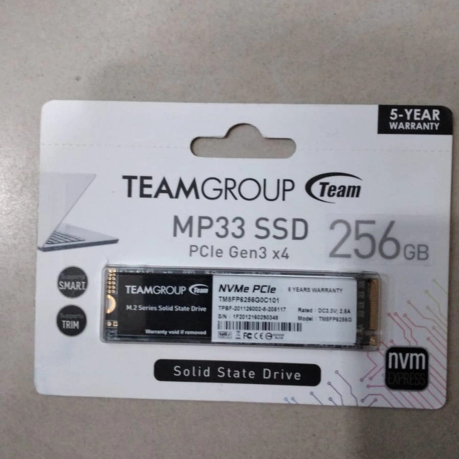 TEAM MP33 256GB M.2 PCIe GEN3x4 NVMe - Teamgroup SSD 256GB