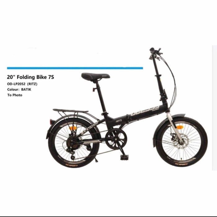 Sepeda Lipat Odessy Ritz 16 Inch Sepeda Lipat Folding Odessy - Black Silver