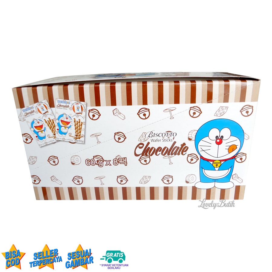 Biscotto Wafer Stick Rasa Coklat dan Vanilla Milk Isi 8 Kotak Lovelybutik