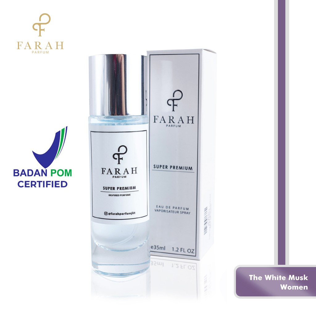 The White Musk Women Super Premium by Farah Parfum - Parfum Wanita Tahan Lama - Best Seller No.20