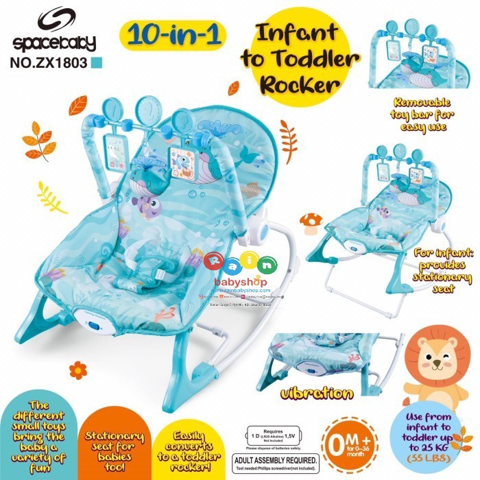 Space Baby Infant To Toddler Rocker ZX1803 10in1-Blue