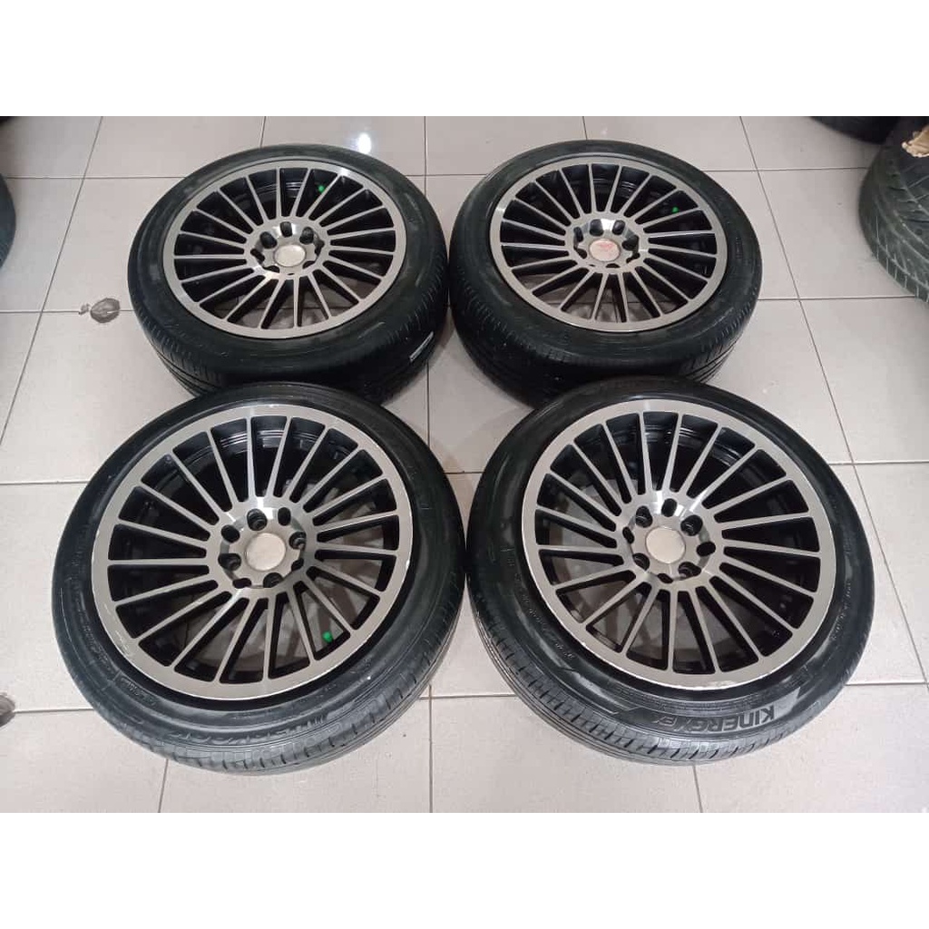 Velg Mobil Bekas Celong ROTIFORM R16 Hole 4X100 4X114,3 RING 16 +BAN HANKOOK 195 50 R16 Cocok Mobil Yaris Vios City Etios Sirion Avanza Xenia Mobilio Livina Datsun Calya Swift Baleno Avega