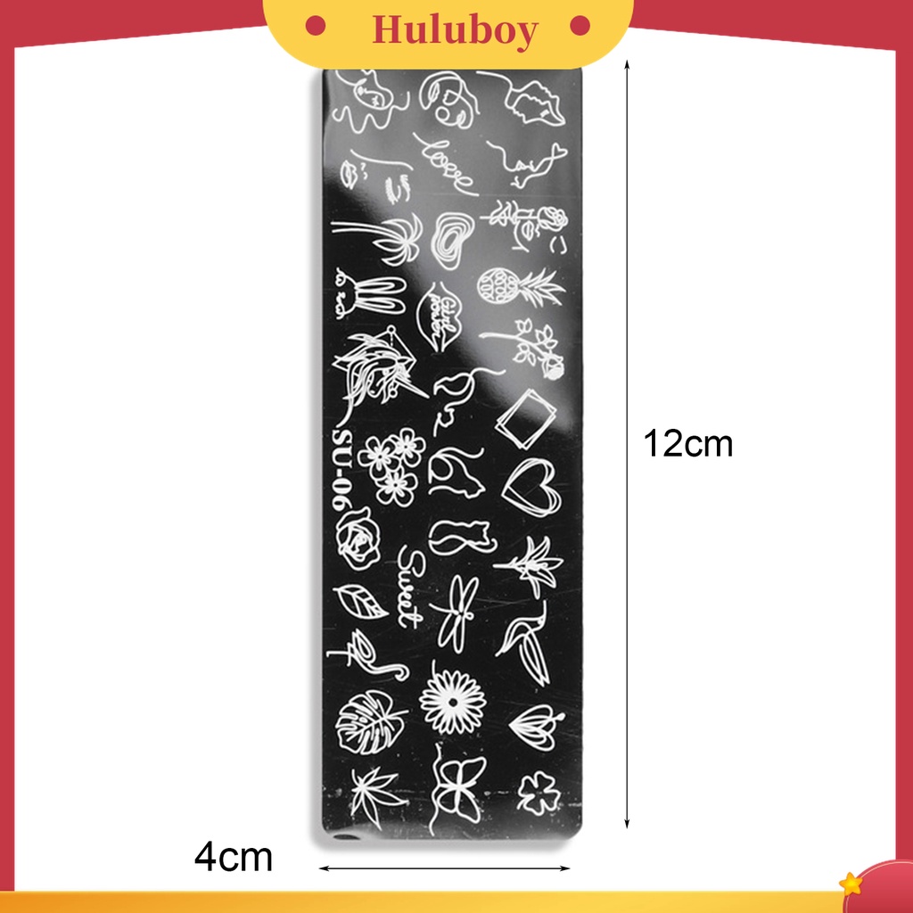 Huluboy Huluboy♡ Plat Stempel Kuku Motif Wajah Manusia Bahan Stainless Steel Untuk Manicure