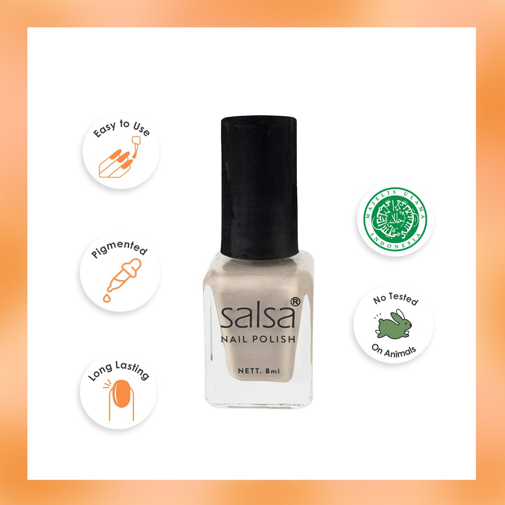 SALSA Nail Polish Nude 1 - Kutek Tahan Lama Cat Kuku Ecer BPOM