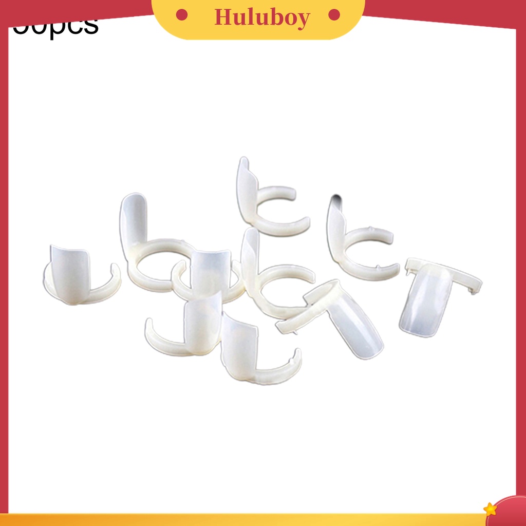 Huluboy Huluboy♡ 50pcs Kuku Palsu Bentuk Cincin Untuk Display Warna Kutek UV Gel