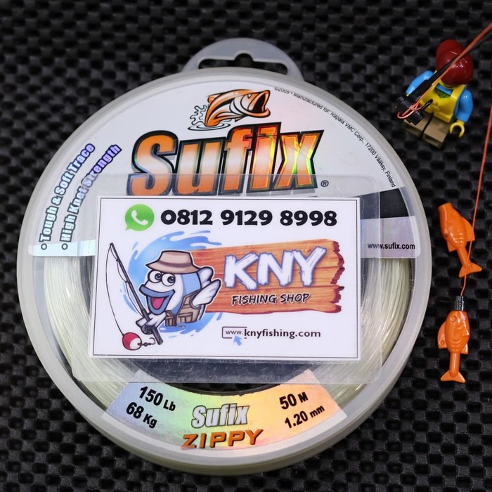 Shock Leader SUFIX ZIPPY 150 lb senar tali benang pancing kuat lembut