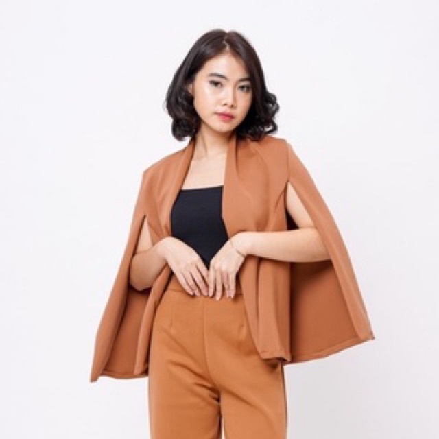 M-XXL Cape Blazer - outter wanita - blazer wanita