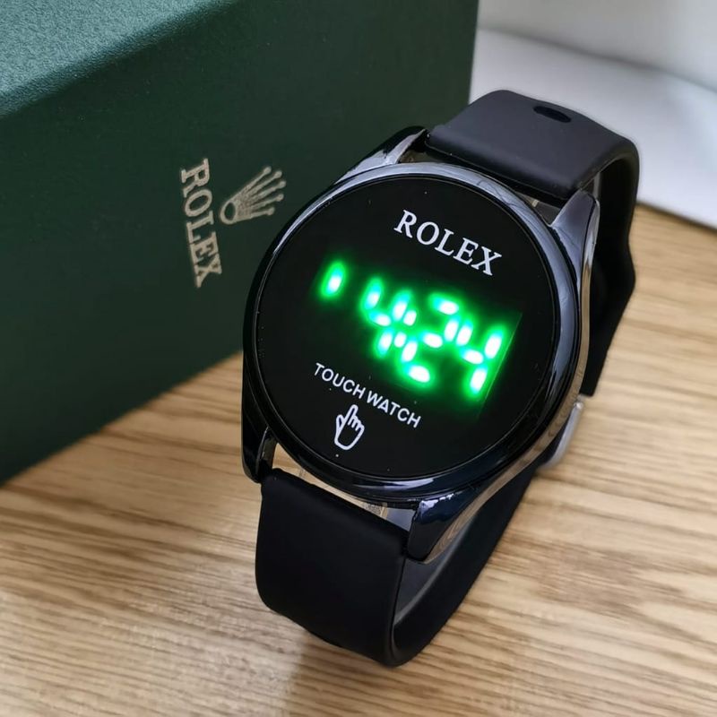 Jam Tangan Rolex Layar Sentuh Jam Tangan Pria Wanita Rubber Rolex