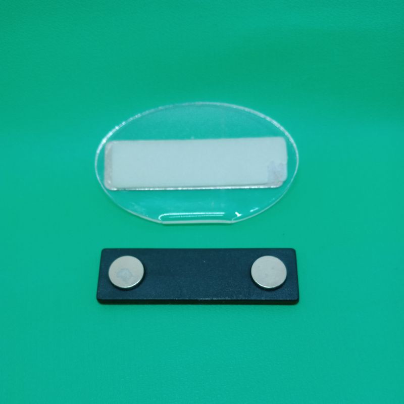 

NAME TAG AKRILIK MAGNET OVAL 5X3cm / NAME TAG AKRILIK (Isi 30pcs)