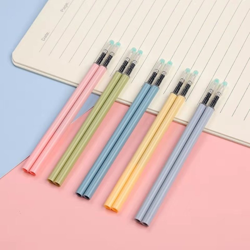 20pcs Press Macaron Color Press Pen Core 0.5m Black Press Type Gel Pen Refill for Writing Supplies