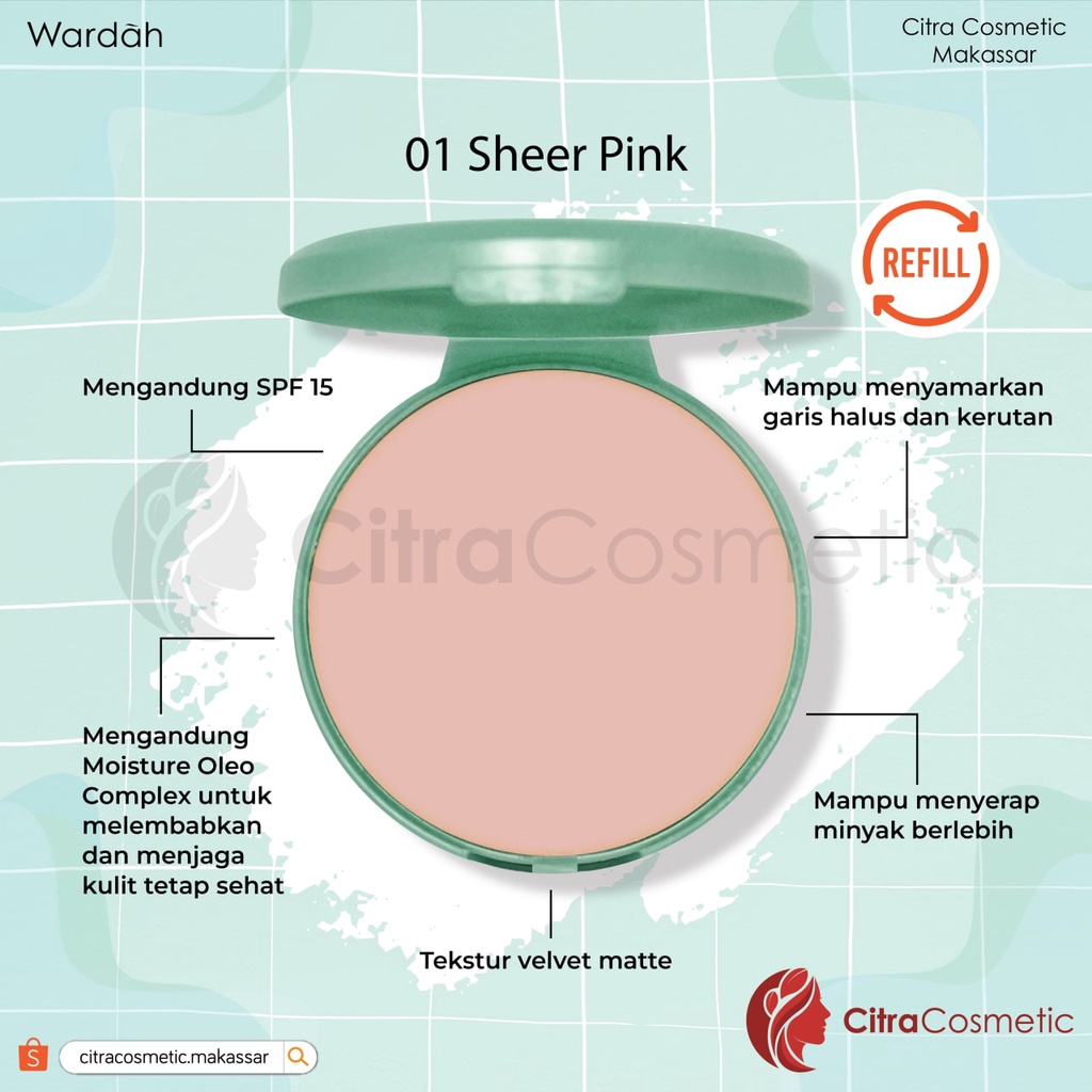 Wardah Refill Exclusive Series 12 Gr | Light Biege | Sheer Pink | Sandy Biege | Natural