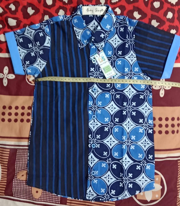 Kemeja Batik Anak Kombinasi