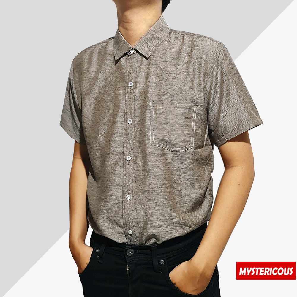 Kemeja Pria Lengan Pendek model SULTAN by Mystericous - Brown