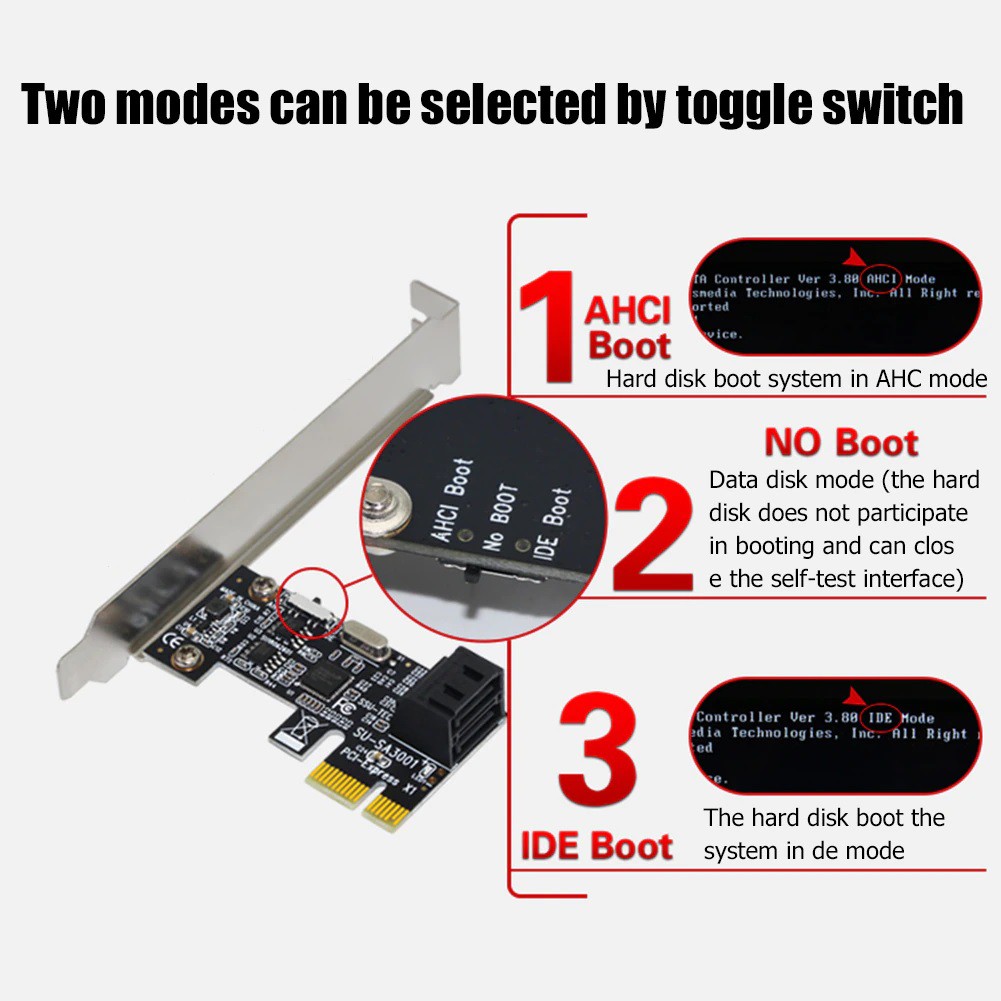 PCI Express PCI-e Card SATA Connect 3.0 HDD SSD 2 Port SATA III AHCI