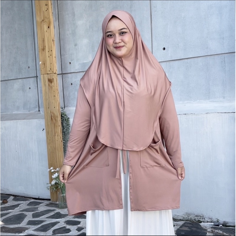 Koyu Hijab Instan Jersey Premium Queena Set Outer Praktis