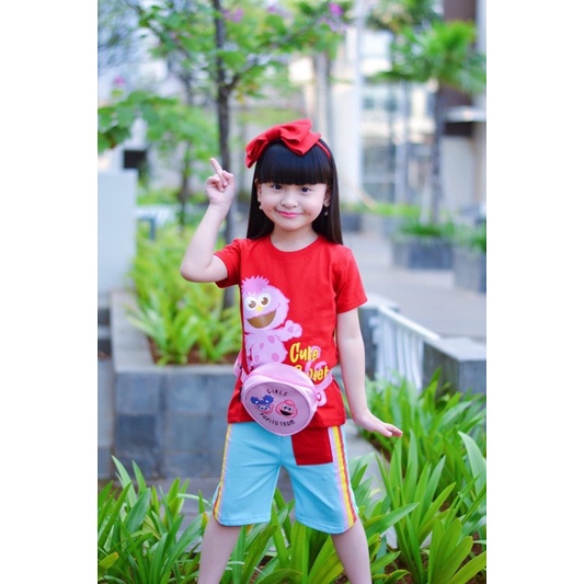 Setelan Elmo Papito free sling bag