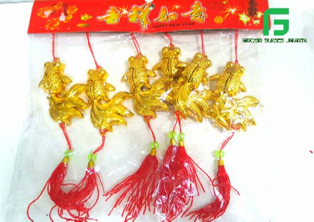 HIASAN IMLEK MURAH IKAN EMAS GOLD DEKORASI POHON MEIHWA PREMIUM GARLAND IMLEK MURAH GROSIR