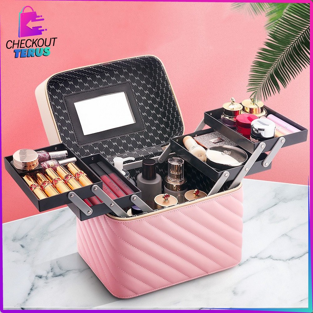 CT K1 BOX MAKE UP Kotak Kosmetik Tempat Penyimpanan Alat Kosmetik Makeup Orginizer Beauty Case Portable